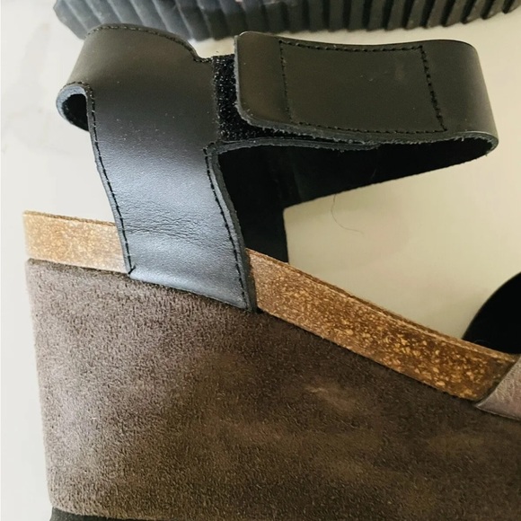 Chocolat Blu Miani Brown Suede and Silver Wedge Sandals, excellent condition 7 - Picture 6 of 11